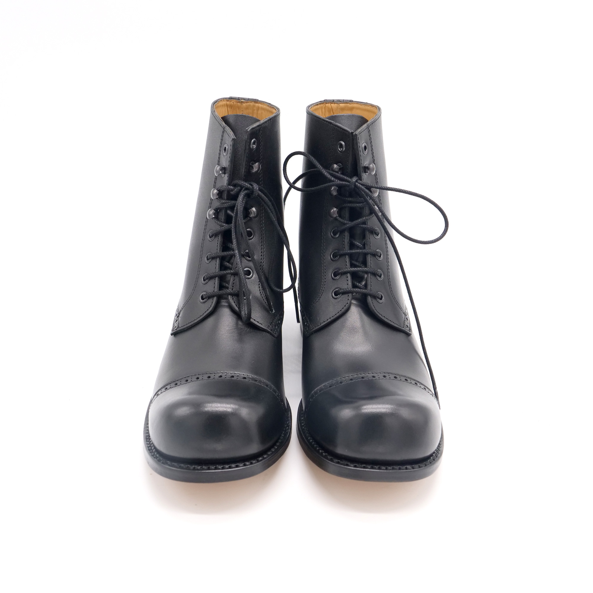 Hobo Charly Derby Steifelette Leder Sole schwarz 