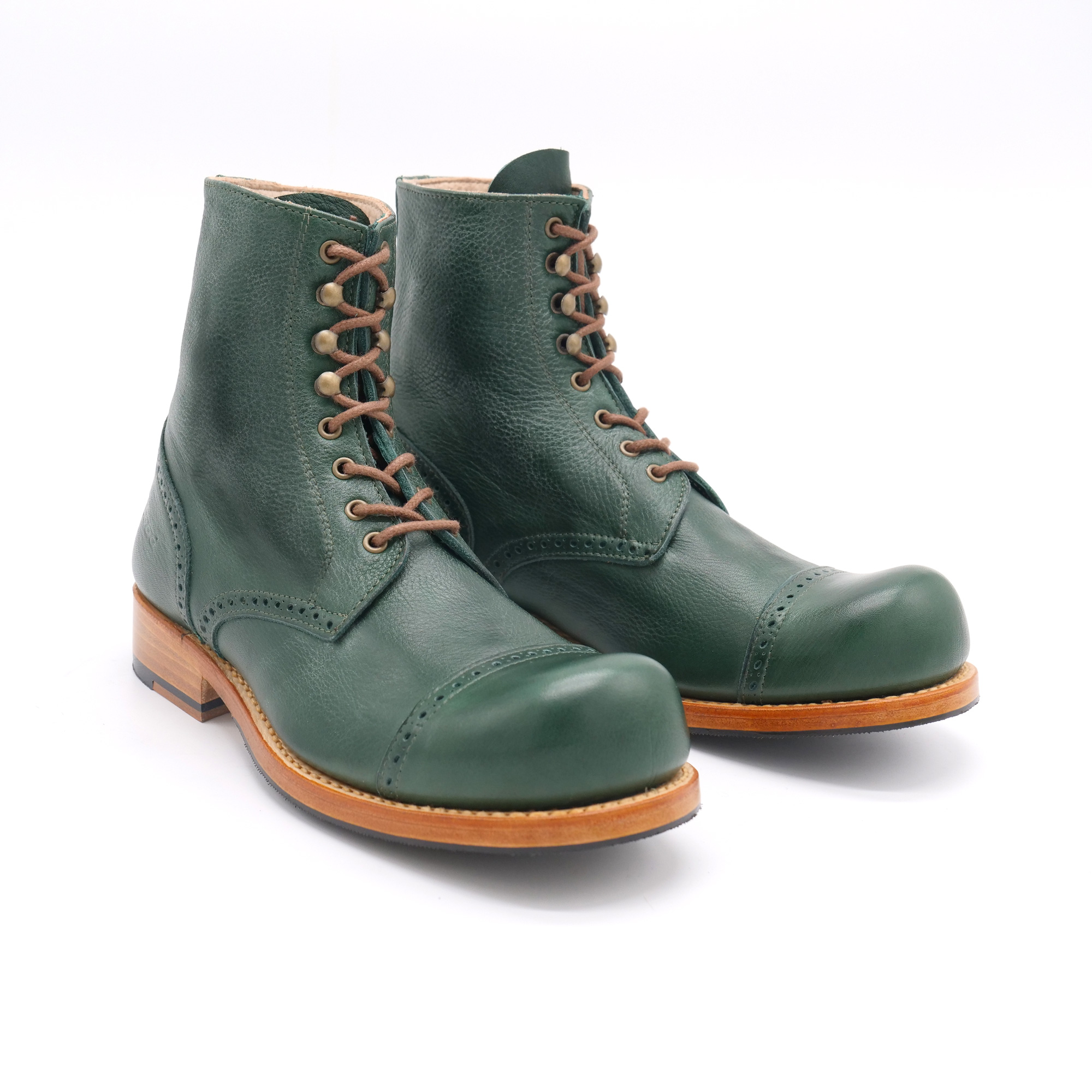 Hobo Charly Derby leather rubber sole rucola green