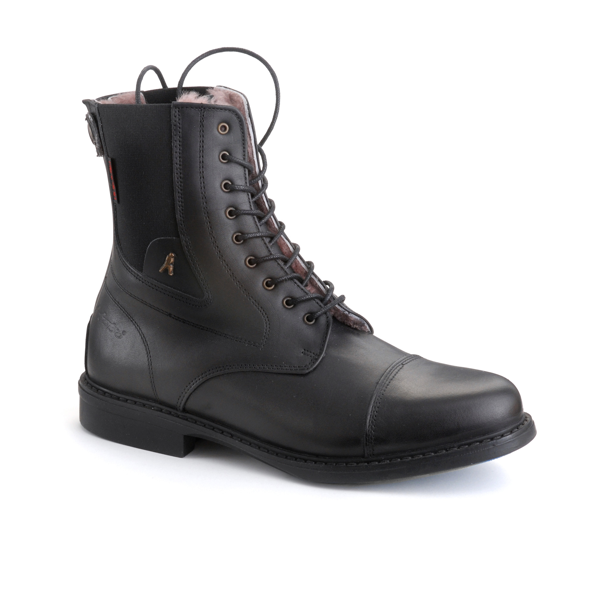 Frosty NF Reitstiefelette black Echtfell schwarz